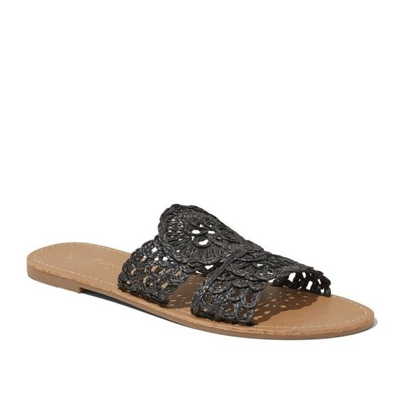 Sportsgirl Shoes - Sportsgirl Chloe Woven Slide Black Sandals Women Size 9 New With Box RRP$59.95